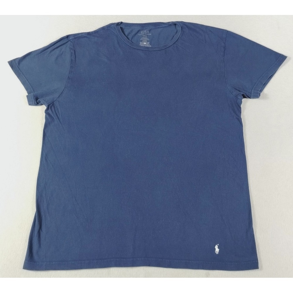 Polo Ralph‎ Lauren Shirt Mens Large Blue Crew Neck Pony Logo Tee Tagless Casual